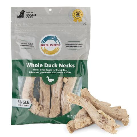 Freeze Dried Whole Duck Necks (3.5 oz)