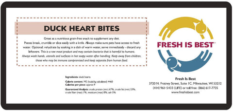 Freeze Dried Duck Heart Bites (3 oz)