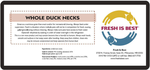 Freeze Dried Whole Duck Necks (3.5 oz)