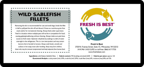 Freeze Dried Wild Sablefish Fillets (3 oz)