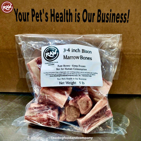 Bison Marrow 3-4 inch Dog Bones (5 lb pkg)